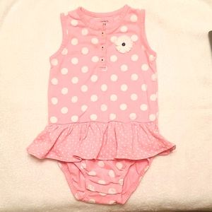 Carter's 24mos. Pink & White Polka-dot Onesie